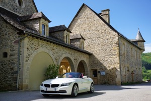 20150507 1053 A VALLEE DU LOT - ST GENIEZ D OLT - Chateau de la Falque - BMW Z4 - A6000 - copie